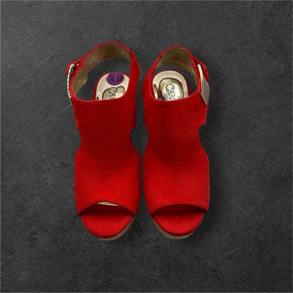 Carlos by Carlos Santana Shoes - Carlos Santana Women’s Red Bristol Platform Sandals - 6.5M